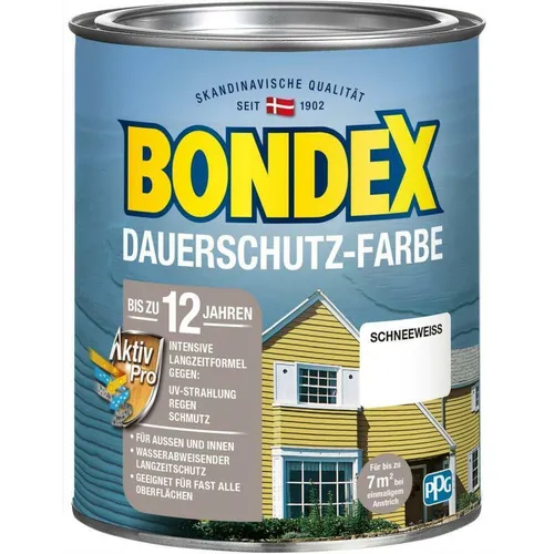 Bondex Dauerschutz-Farbe 0,75 Liter Schneeweiss NEUWARE Art.Nr. 4256-800-3