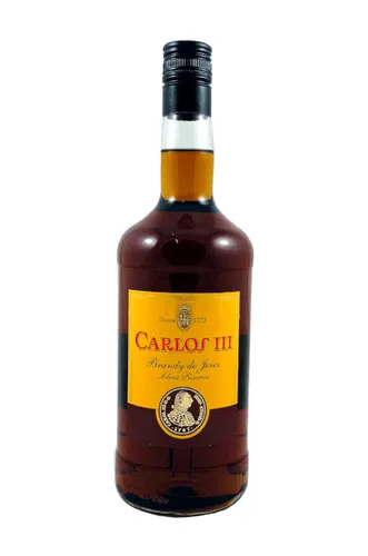 Carlos III Solera Reserva Brandy de Jerez 1l - Weinbrände, hochwertiger Brandy mit komplexen Aromen und seidiger Textur, gereift im traditionellen Solera-Verfahren für unverwechselbaren Genuss.