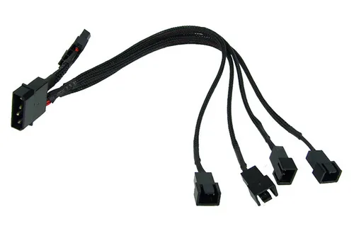  - Schwarz 30cm 19,67 EUR/m) Phobya Y-Adapter 4Pin Molex auf 4x 3Pin (12V