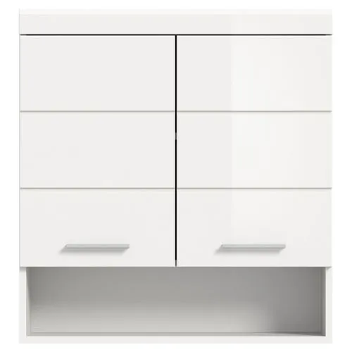 Hängeschrank SCHLOONSEE 74cm - Modern und Funktional - Bad-Hängeschrank mit 2 Türen und 1 offenem Fach, hochwertige MDF-Front in verschiedenen Farben, ideal für stilvolle Badezimmergestaltung.