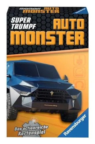 Ravensburger Kartenspiel, Supertrumpf Auto Monster 20690, Quartett und Trumpf-Spiel für Technik-Fans ab 7 Jahren