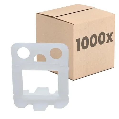 Dalsys Fliesen Nivelliersystem 2mm – 1000 Laschen Set - Fliesenkeile für präzises Fugenbild, ideal für Wand- und Bodenfliesen, einfach in der Anwendung und wiederverwendbar.