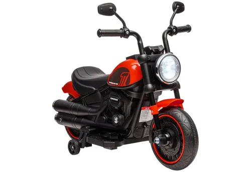 HOMCOM Kindermotorrad Elektrofahrzeug für Kinder - Elektrofahrzeug mit 2 abnehmbaren Stützrädern, max. Geschwindigkeit 3 km/h, ideal für Kinder von 1,5-3 Jahren, fördert Koordination und Gleichgewicht.