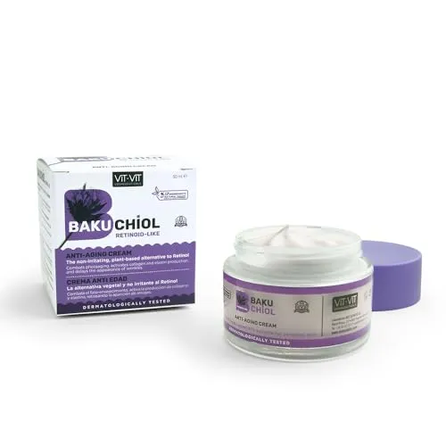 Vit Vit Vit Anti-Aging-Creme, Hyaluronsäure und Niacinamid. Anti-Falten-Creme, reduziert die Zeichen des Alters und Ausdruckslinien. Bakuchiol, das vegane Retino