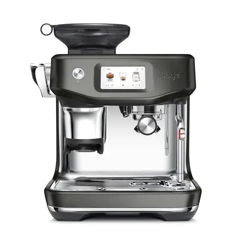 SAGE SES882BST BARISTA TOUCH IMPRESS COLD Espressomaschine - Siebträgermaschine mit Milchaufschäumer, innovatives ThermoJet-Heizsystem für sofortigen Kaffee und automatisches Dampfen für perfekten Mikro-Milchschaum.