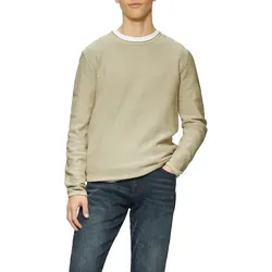 Bequemer Strickpullover QS für Herren in Beige, Gr. M - Herren-Pullover aus 100% Baumwolle, atmungsaktiv und ideal für den Alltag. Der Rundhals und die Rollkante bieten zusätzlichen Komfort im casual Look.