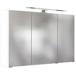 Held Möbel Spiegelschrank Baabe 100 cm in Weiß - Badezimmerschrank mit modernem Design, 100 cm breit und hochwertig aus MDF gefertigt – ideal für stilvolle Badezimmergestaltung.