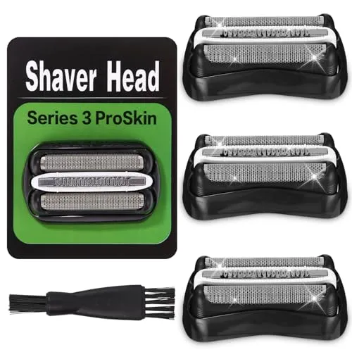 Stück Ersatz-Rasierkopf für Braun Series 3, 32B kompatibel mit Braun S3 3040S, 3000S, 310S, 300S und mehr, Scherkopf Ersatz für Braun Series 3, hochwertiges Zubehör für eine gründliche Rasur 3