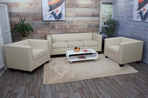 Mendler 3-1-1 Sofagarnitur Lille - Elegantes Loungesofa aus Kunstleder, ideal für entspanntes Wohnen mit hoher Standfestigkeit und BSCI-geprüften Sozialstandards.