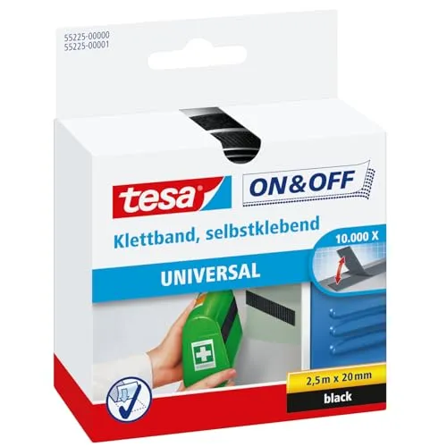 tesa On & Off Klettband zum Aufkleben von tesa