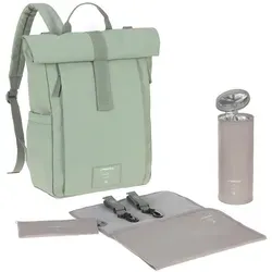 LÄSSIG Rolltop Wickelrucksack mit Wickelunterlage in grün von LÄSSIG