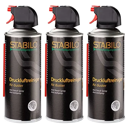 STABILO Druckluftreiniger Spray 400 ml - Staubgebläse für gründliche Reinigung von schwer zugänglichen Stellen in Elektronik und Bürogeräten, ideal für Tastaturen und Drucker.