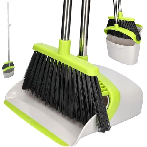 ToolSpace Kehrschaufel mit Langem Stiel Handfeger und Schaufel Kehrblech mit Langem Stiel Kehrschaufel Set Besen mit Stiel Besen Schaufel Set Schaufel- & Besensetsklappschaufel Ergonomisch Ausführung