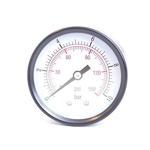 FOXCUP Manometer Druckanzeige für Hauswasserwerk, Druckkessel und Gartenpumpe, 1/4 Zoll 50mm 10bar