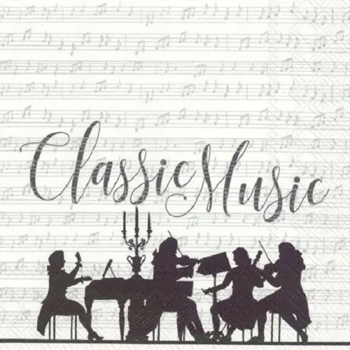 Lunchservietten Classic Music silber in silber von IHR