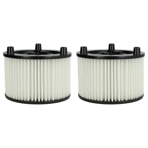 vhbw Filterset 2x Faltenfilter kompatibel mit Bosch UniversalVac 15 Nass- & Trockensauger - Filter, Patronenfilter, Papier/Kunststoff, Weiß