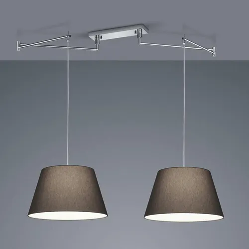 2-flammige Helestra CERTO Pendelleuchte in anthrazit/chrom von Helestra