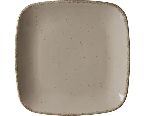Ritzenhoff & Breker Speiseteller Casa, 27 x 27 cm, Flacher Essteller im Vintage-Look, Mix & Match-Geschirr, Spülmaschinenfest & Mikrowellengeeignet, Porzellan, Nougat