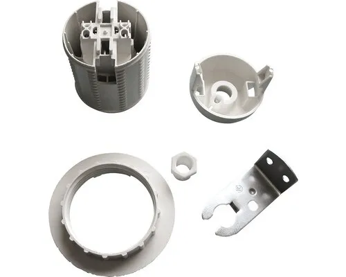 Winkel-Lampenfassung E27 Kunststoff mit Außengewinde weiß