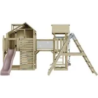 OutdoorToys Spielturm Bo - Vielseitiger Spielturm für Kinder mit Kletterwand, Rutsche und Schaukel. Fördert motorische Fähigkeiten und sorgt für stundenlangen Spielspaß im eigenen Garten.