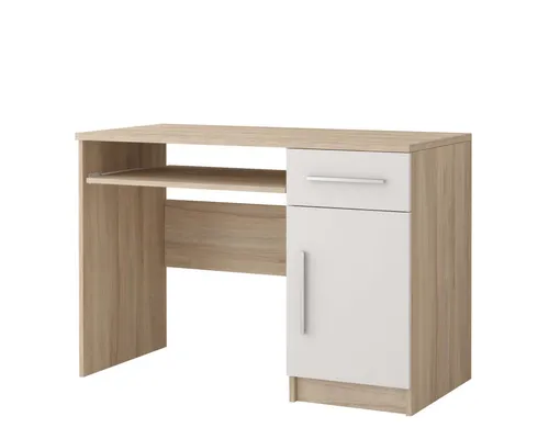 Deine Möbel 24 Kinderschreibtisch OLMO 08 in Weiß/Grau - Praktischer Kinderschreibtisch OLMO 08 für kreative Köpfe. Mit 110 cm Breite und einer Schublade bietet er idealen Stauraum und passt perfekt in jedes Kinderzimmer.