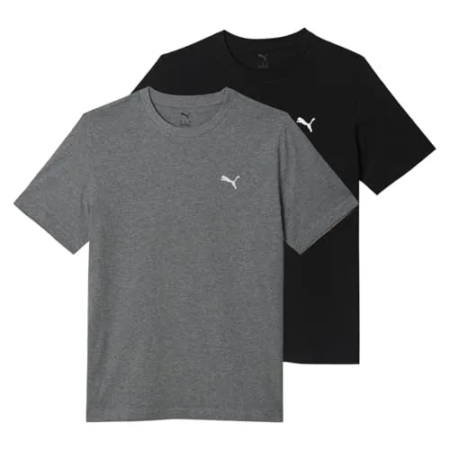 PUMA Unisex ESS Logo Tee Multipack M Tees (1er Pack) - Rundhalsshirts, hochwertiges Multipack für lässigen Look und optimalen Tragekomfort.
