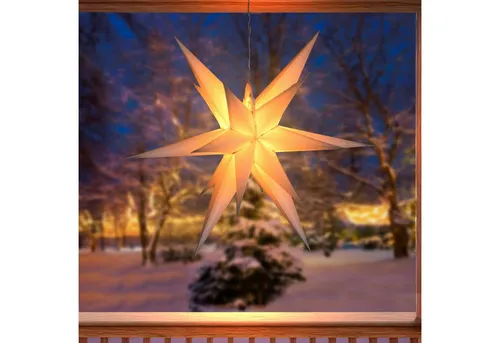 esotec LED Solarleuchte XXL Weihnachtsstern für aussen, Ø57cm DUO COLOR - Solarleuchte für Außen mit neutralweißem und bernsteinfarbenem Licht, ideal für festliche Dekorationen. Wetterfest, mit 5m Leitung und bis zu 10 Stunden Leuchtdauer – für eine stimmungsvolle Atmosphäre.