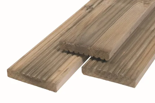 Produktbild Terrassendiele Kiefer 200 x 14,5 x 2,8 cm grob/fein grün imprägniert