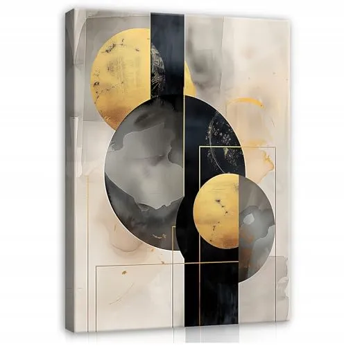 WallArena - Leinwand Bilder - Abstrakt - 40x60 cm Leinwandbilder - Bild auf leinwand - Wandbild XXL groß Wandbilder für Wohnzimmer Schlafzimmer Wohnzimmerbilder Modern kunstdruck - Geometrisch Grau