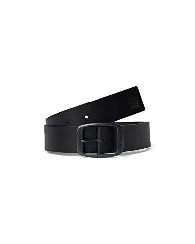 G-STAR RAW Mett Belt - Herren-Gürtel aus schwerem Leder, 4 cm breit, mit eleganter Gürtelschnalle und geprägtem Logo für einen markanten Look.