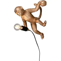 Reality Leuchten Wandleuchte LOUY in Gold - Elegante Wandleuchte LOUY aus robustem Kunstharz mit E27-Fassung für individuelle Lichtgestaltung. Ideal für stimmungsvolle Akzente in Wohnräumen, bietet sie Flexibilität und Stil.