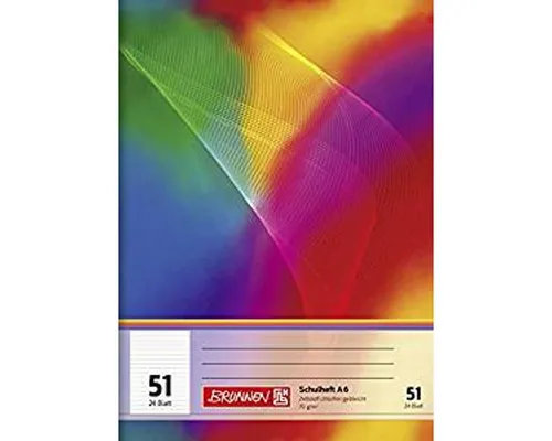 Brunnen 1046901 Schulheft - A6, 24 Blatt, liniert, ideales Heft für Schule mit großem Beschriftungsfeld
