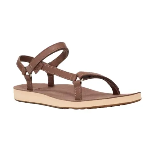 Teva Damen Original Universal Slim Ledersandalen Eichel - Moderne Sandalen für Damen in der Farbe Eichel, ideal für Freizeitaktivitäten. Hergestellt aus recycelten Materialien, bieten sie hohen Tragekomfort und sind strapazierfähig.