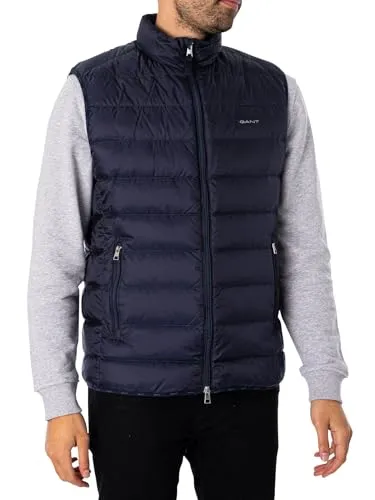 GANT Herren Light DOWN Vest Weste - Wasserabweisend, Evening Blue, XL - Herren-Westen mit normaler Passform, wasserabweisend und praktischen seitlichen Reißverschlusstaschen für zusätzlichen Komfort.