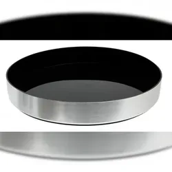 Beaumont Olympia rundes Serviertablett 33cm - Hochwertiges Tablett aus gebürstetem Aluminium mit rutschfester Oberfläche und erhöhten Kanten für sicheren Halt und elegantes Servieren.