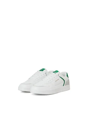 JACK & JONES Herren JFWEALING PU NOOS Sneaker, White/Trekking Green - Herren-Sneaker mit atmungsaktivem Polyester Mesh Innenfutter und strapazierfähiger TPR Laufsohle für optimalen Komfort und eleganten Look.