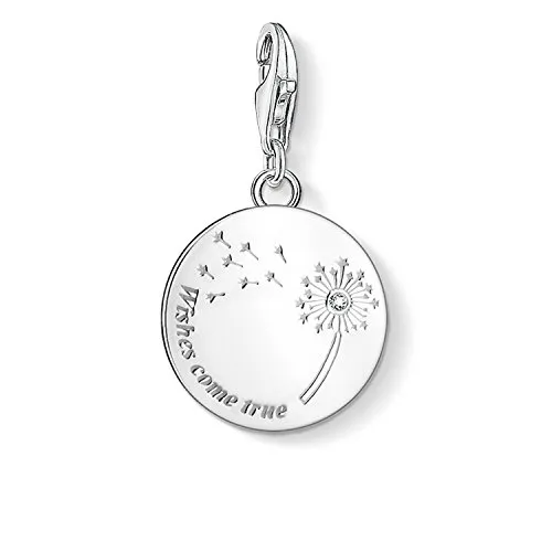 Thomas Sabo Charm-Anhänger Pusteblume Wishes Come True - Armbänder für Damen, aus 925 Sterling Silber, filigran graviert, ideal zum Kombinieren mit Charm-Armbändern und Ketten.
