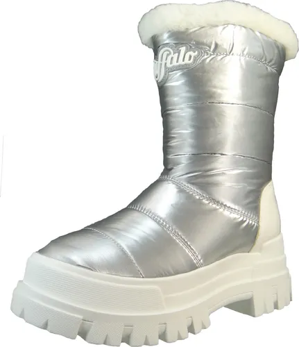 Buffalo Damen Winterstiefel ASPHA SNOW Silber - Modische Winterstiefel mit warmem Futter und rutschhemmender Sohle. Ideal für kalte Tage, vegan und bequem durch die herausnehmbare Sohle. Perfekt für Freizeit und winterliche Abenteuer.