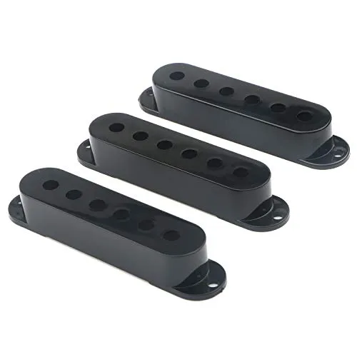 Unxuey Schwarze Tonabnehmer für E-Gitarre, 48/50/52 mm, Einzelspule, 6 Löcher, für Fender Stratocaster Strat ST, teile