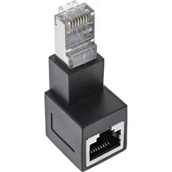 Inline® Patchkabel-Adapter Cat.6A, RJ45 Stecker/Buchse, 90° nach unten gewinkelt