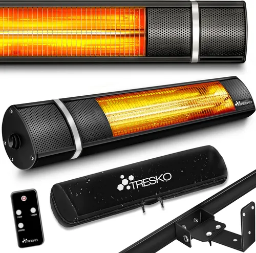 TRESKO Infrarot Heizstrahler 2000W mit Fernbedienung in schwarz von Tresko
