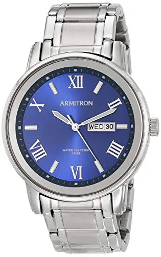 Armitron Men's Day/Date Function Bracelet Watch, 20/4935 Silver/Blue