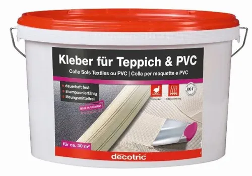 Decotric Kleber für Teppich und PVC 10 kg - Fliesenzubehör für eine starke und flexible Verbindung, ideal für Teppich- und PVC-Bodenbeläge.