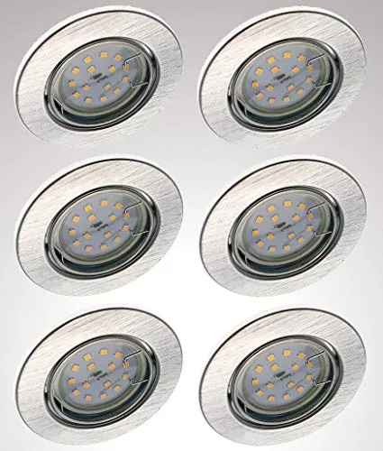 TRANGO LED Einbauleuchte, Dimmfunktion, 6er Set von Trango