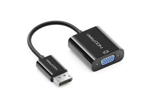 deleyCON deleyCON DisplayPort VGA Adapter Konverter DP Stecker - VGA Buchse PC Video-Kabel