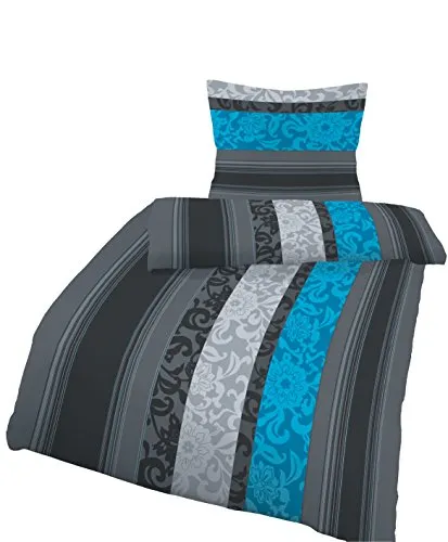 Soma Bettwäsche Set Barock gestreift 135x200 cm - Bettwäsche-Set aus 100% Baumwolle, weich und warm, ideal für Frühling und Sommer. Mit Wendefunktion und verdecktem Reißverschluss, perfekt für stilvolle Akzente im Schlafzimmer.