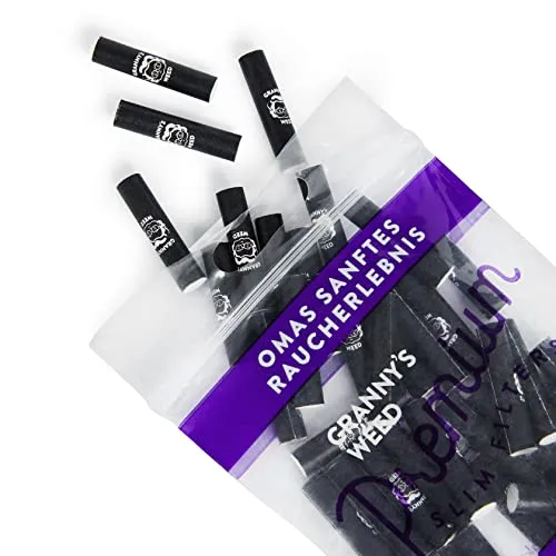 Granny's Exclusive Slim Aktivkohlefilter | Ø 5.9 mm Filtertips | Aus veganer Kokosaktivkohle | 50 Stück | Kohlefilter für Selbstdreher