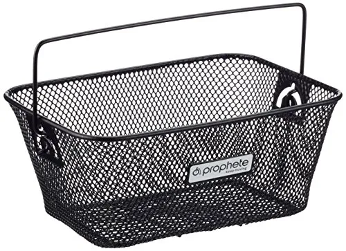 Prophete Fahrradkorb für Gepäckträger - Robuster Fahrradkorb mit engmaschigem Wabengitter und PE-Kunststoffbeschichtung, bietet sicheren Halt durch Einhakkrallen – ideal für den täglichen Einkauf.