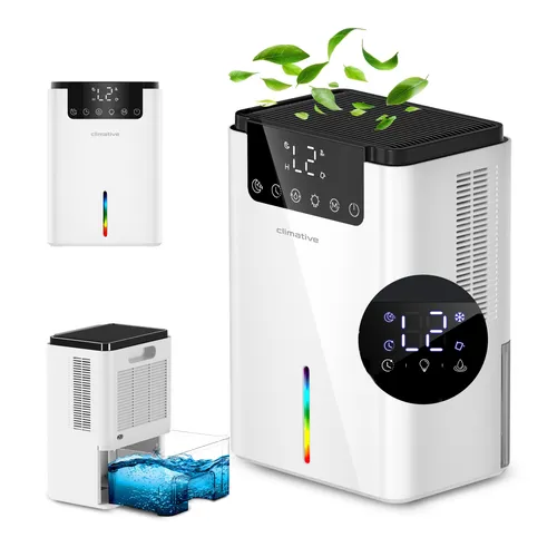 Luftentfeuchter Climative DH-070 Luxe UV 2000ML - Effizienter Lufttrockner mit leiser Peltier-Technologie und UV-Lampe, ideal für Badezimmer, um Schimmel und Allergene zu vermeiden.