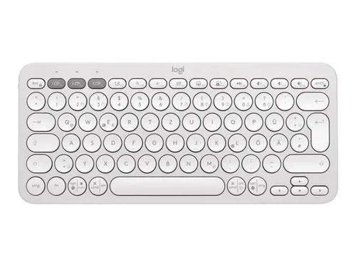 Logitech Pebble Keys 2 K380s - Kabellose Mini-Tastatur in Weiß, stylisch und umweltfreundlich aus 45% recyceltem Kunststoff